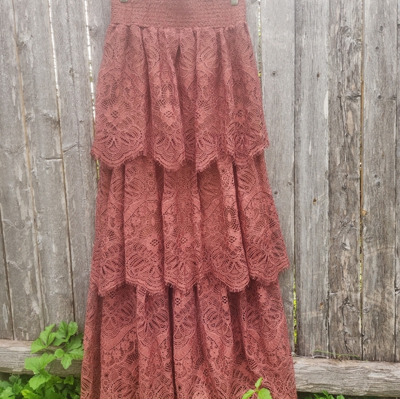 H&M Dresses & Skirts - Boho - Grunge Rust Tiered Maxi Skirt